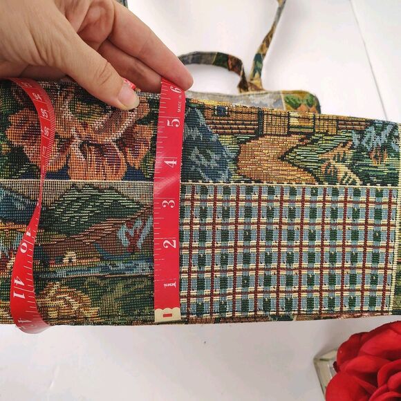RARE 🔥 Pioneer Express Tapestry Tote Farm Flowers Cottage Country Ducks - Picture 13 of 14